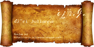 Őri Julianna névjegykártya